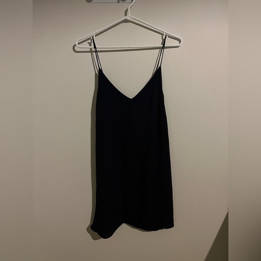 Wilfred free dark blue mini slip dress